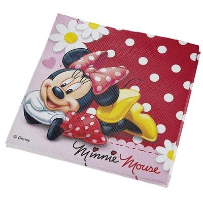 Guardanapo Estampado Minnie Papel Crepado 25cm X 25cm 16 Unidades Vermelho Regina Festas