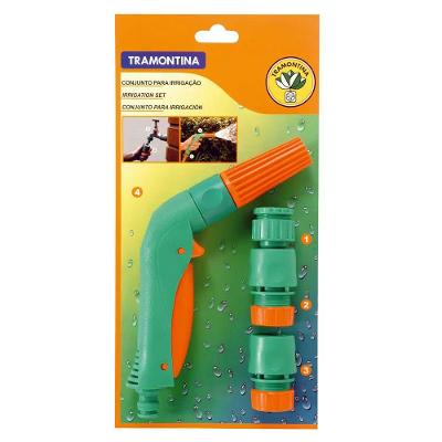 Conjunto para Irrigação Kit 4 Peças Jato Regulável com Bloqueio Laranja Tramontina