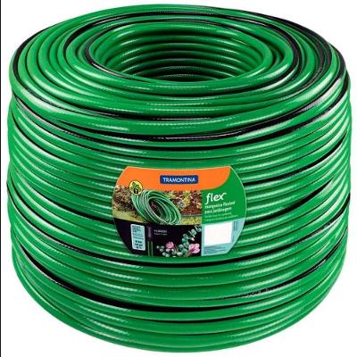 Mangueira Flex Jardim PVC 4 Camadas 50 Metros com Alta Resistência Verde e Preto Tramontina