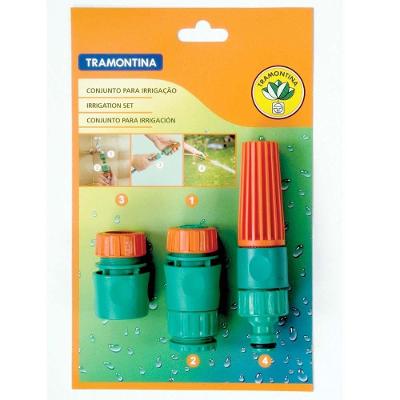 Conjunto para Irrigação 4 Peças Modelo Irrigacao Jato Regulável e Bloqueio Água Verde Tramontina