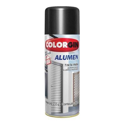 Tinta em Spray Alumen Preto Fosco com Poder de Cobertura e Resistência a Intempéries Colorgin 350ML