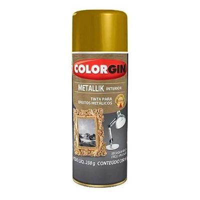 Tinta em Spray Metallik Ouro com Efeito Metálico Dourado Colorgin 350ML