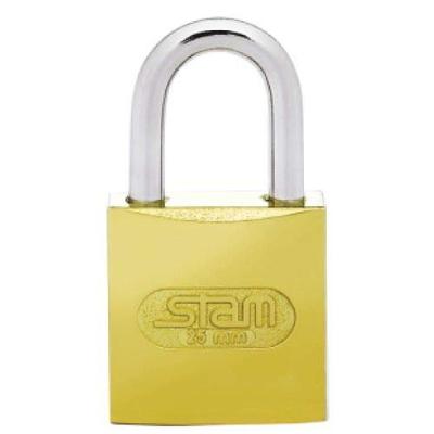 Cadeado 25mm - STAM com Mola de Aço Inoxidável e Gancho ABNT 1010-1020 Dourado Stam Metalúrgica