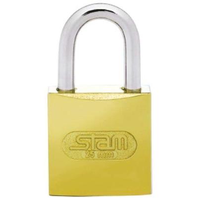 Cadeado 35mm com Mola Aço Inoxidável Resistente à Corrosão Dourado Stam Metalúrgica