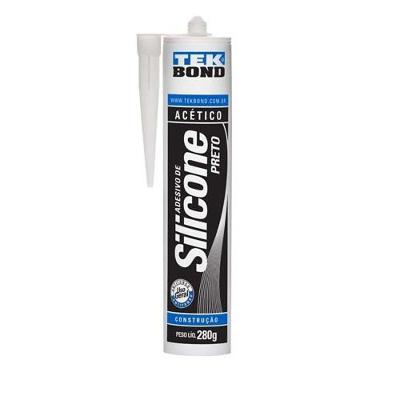 Adesivo Selante Silicone Acético Preto Antifungo UV Tekbond 256G