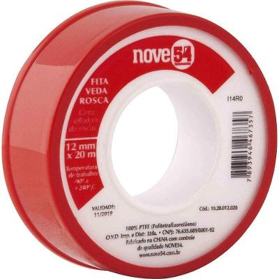 Fita Veda-rosca Nove54 Vedação Roscada com Estojo Plástico Branca Oster 12MM 20M
