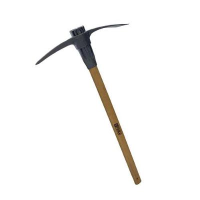 Picareta Larga Dtools com Ponta e Pá de 75mm em Aço SAE 1045 e Cabo de Madeira Nobre Cinza