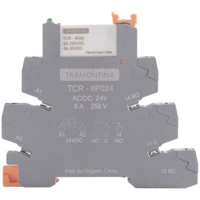 Relé de Interface com Base Push In 24V AC-DC 6A Automação Bivolt Tramontina