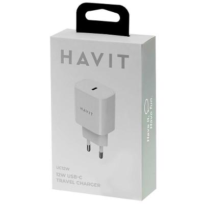 Carregador de Tomada Havit UC12W Carregamento Rápido 12W Branco