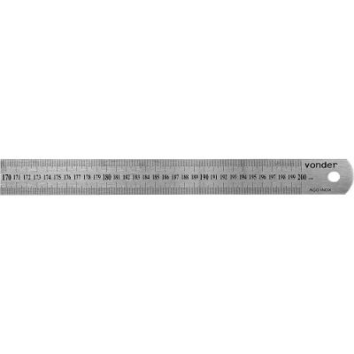 Escala de Aço Inox Ostenvonder Rígida Graduação mm Inox Vonder 2000MM