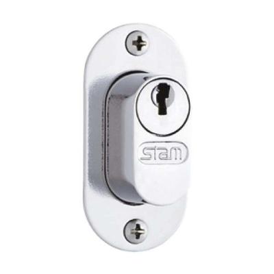 Fechadura para Porta de Correr 901 Trava de Embutir Acionamento Manual Inox Espelhado Stam