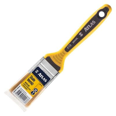 Pincel Atlas 419-4 Trincha para Pintura com Ótimo Acabamento Amarelo 1 Unidade