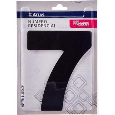Número Residencial PR3000-7 com Adesivo Bivolt Preto Atlas 1 Unidade