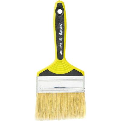 Pincel para Pintura 419-9 Trincha Dupla de Cerdas Suaves Amarelo e Preto Atlas 4"