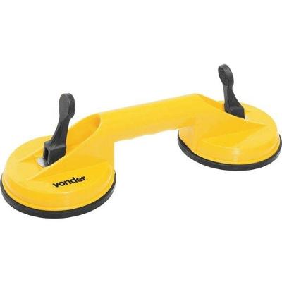 Ventosa de Plástico Dupla 50 KGF 110MM para Elevar Peças Planas com Suporte ABS e Borracha Preto