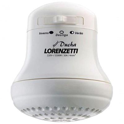Ducha Elétrica Maxi-ducha 3T 5500W Instalação de Parede Branco Lorenzetti 110V