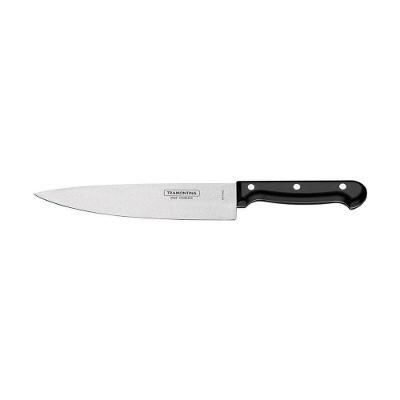 Faca Chef Ultracorte Corte Refinado Aço Inox Cabo Polipropileno Preto Cozinha Tramontina 8