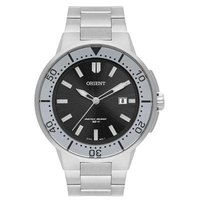 Relógio Masculino Mbss1465 P1sx Clássico em Aço Inox com Mostrador Preto Orient