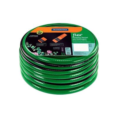 Mangueira Flex Pvc para Jardim com Engate e Esguicho 20m Verde Tramontina