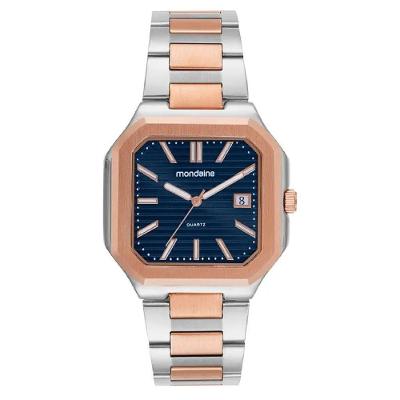 Relógio Masculino 32945GPMVGE3 Clássico Aço Inox Bicolor Rose e Prata Mondaine