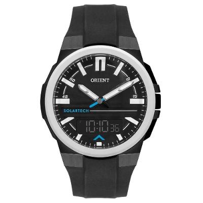 Relógio Masculino Solartech Anadigi MTSPA003 P1BX com Pulseira em Silicone Preto Orient