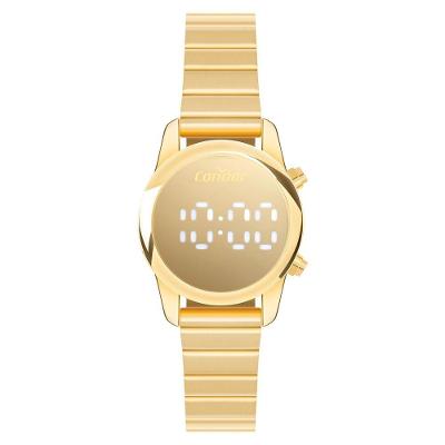 Relógio Feminino Digital COMD26AAI-4D em Aço Inox Dourado Condor