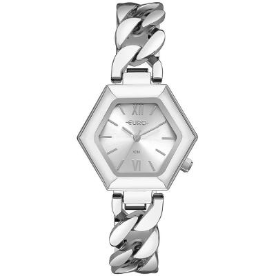 Relógio Feminino Eu2035yzu-5k Clássico com Pulseira de Metal Prateado Euro 3,3CM