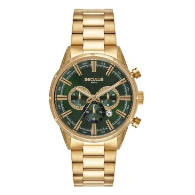 Relógio Masculino 44283GPSVDA2 Cronógrafo em Aço Inox LED Verde Séculus
