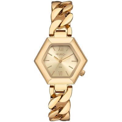 Relógio Feminino Eu2035yzv-5d Clássico de Metal Dourado Euro 3,3CM