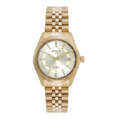 Relógio Masculino 77361GPSVDA4 Clássico Aço Inox Automático Dourado Séculus