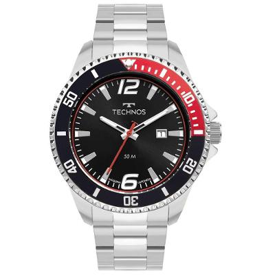 Relógio Masculino Racer Premium Analógico Aço Inox Prata Technos 46MM