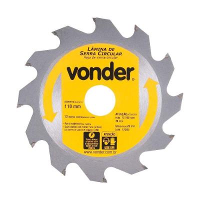 Lâmina de Serra Circular VDO1677 com Dentes de Metal Duro 110X20MM Vonder