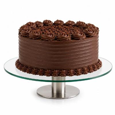 Boleira Giratória Bailarina 30cm Vidro com Base Inox Multiuso Mesa Posta Yeet