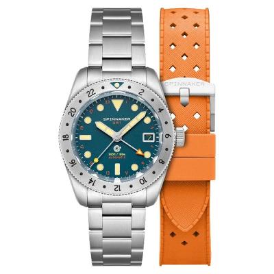 Relógio Masculino Spinnaker Croft GMT Automatic Pulseira de Aço Inox Azul Relógios Seiko