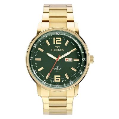 Relógio Masculino Technos Golf Analógico em Aço Inox Dourado 46MM