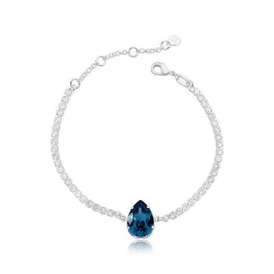 Pulseira VL Accessoires Riviera Prata Azul Montana com Zircônias Feminino