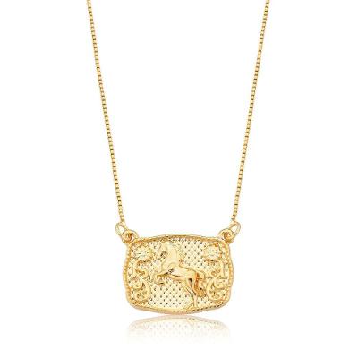 Colar VL Accessoires VLVL597 Revestido em Ouro Cavalo Empinando Dourado
