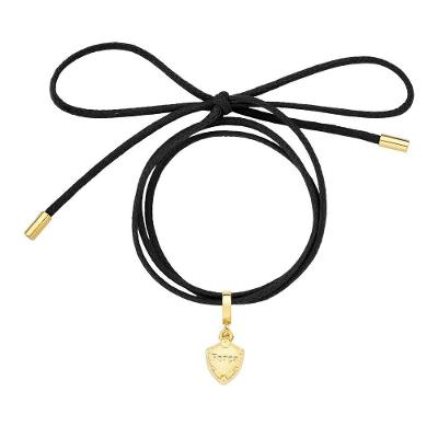 Cordão VL Accessoires VLCR5459 Algodão Preto e Dourado Escudo Força Multifuncional Unissex