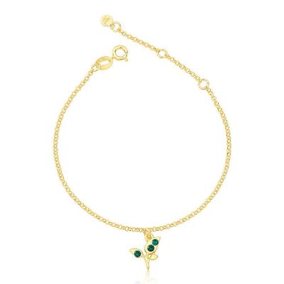 Pulseira VL Accessoires VLVL612 Ouro 18K Dourado Infantil com Cristais
