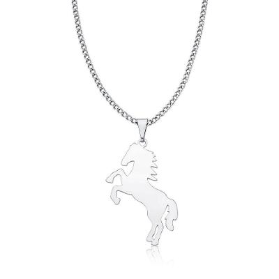 Colar VL Accessoires Silhueta Cavalo em Aço Inox 60CM Unissex