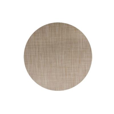 Kit Jogo Americano Circle Impermeável PVC e Poliéster para Mesa Bege 38CM 4 UNIDADES Uzoo