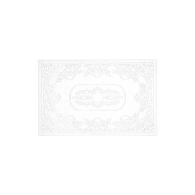 Kit Jogo Americano Crochê Fl Impermeável 100% PVC para Mesa Branco Uzoo 4 UNIDADES