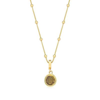 Colar VL Accessoires Maracujá Revestido em Ouro com Pingente Esmaltado Dourado Unissex