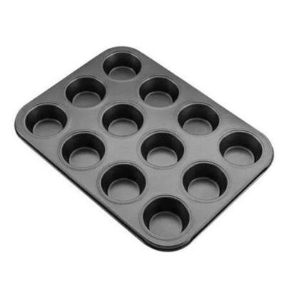 Forma Pão de Queijo Cupcake Omeletes Antiaderente Aço Carbono 12 Cavidades Grafite Carisma