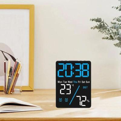 Despertador Digital 12-24 Horas Temperatura Umidade Luz Azul Bivolt Azul