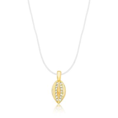 Colar VL Accessoires VLVL618 Revestido em Ouro com Cristais Cacau Dourado Feminino