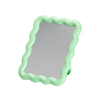Espelho de Mesa Ondas Retangular Moldura Plástica para Decoração Verde Imaginarium
