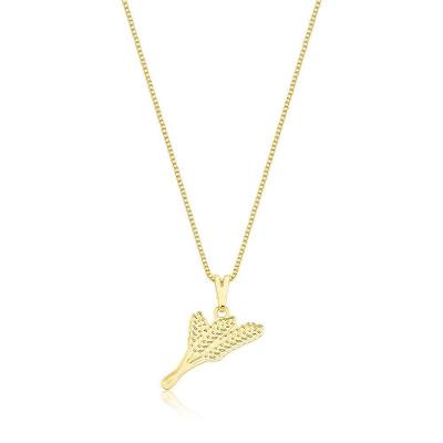 Colar VL Accessoires VLVL478 Trigo Revestido em Ouro Pingente 2,3CM Dourado Unissex