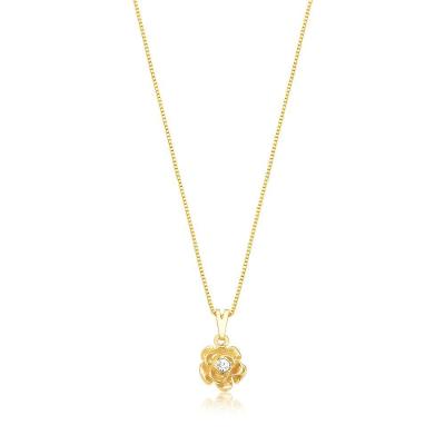 Colar VL Accessoires VLVL508 Cristal Revestido em Ouro Branco Feminino