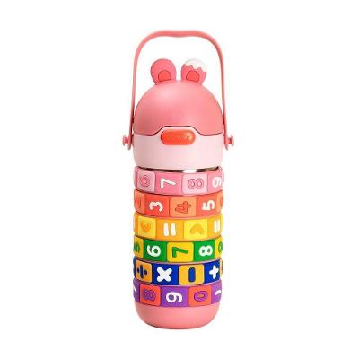 Garrafa Térmica PI7713Y com Calculadora Aço Inox e Plástico Educativa Criança Rosa Imaginarium 420ML